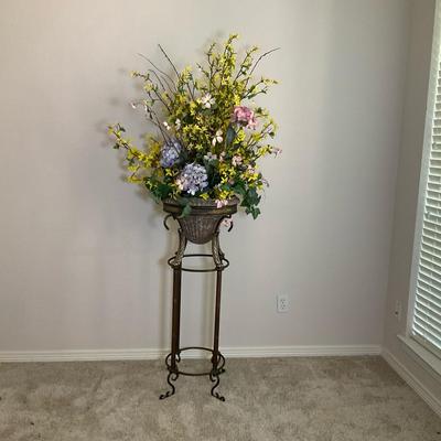 Tall Metal Planter Floral Arrangement 