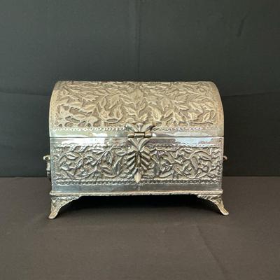 Large Metal Embossed Box With Handles