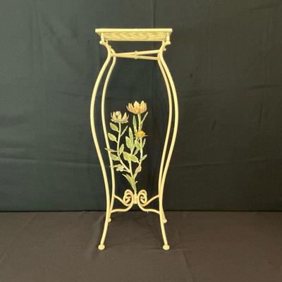 Metal Stand With Decorative Metal Flowers