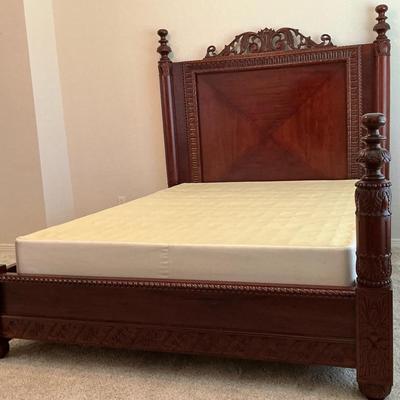 Carved Wooden Queen Bed 