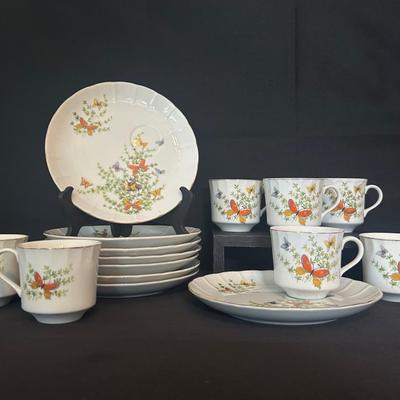 Shafford “Ecstacy” Snack Plates And Teacups I