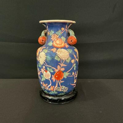 Beautiful Blue Vase On Pedestal 