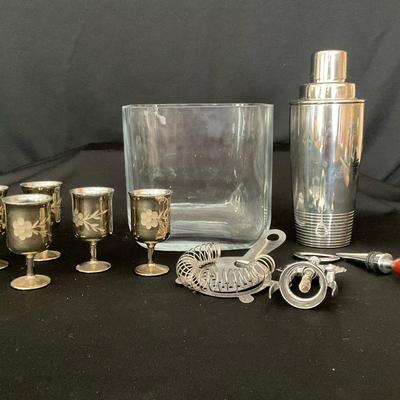 Pottery Barn Ice Bucket & Bartending Necessities 