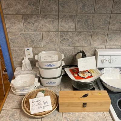 Corelle ware, vintage Sunbeam mixmaster