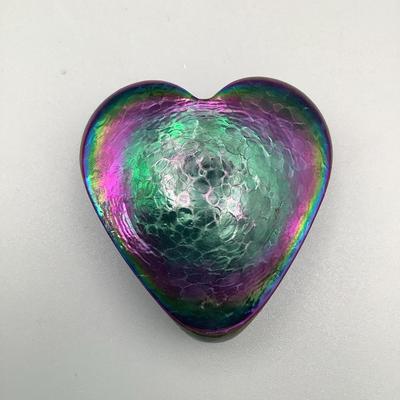 Robert Held Signed Iridescent Art Glass Paperweight 