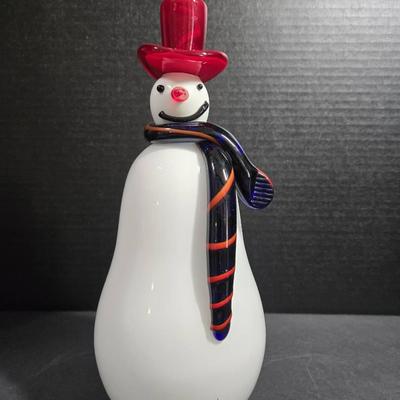 11 Inch Blown Glass Snow Man