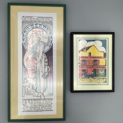 Two Small Framed French Posters