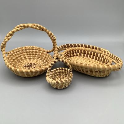 Three Sweet Grass Hand woven Baskets