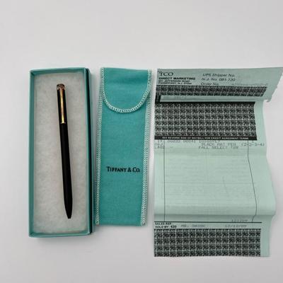 Tiffany & Co. Black Ballpoint Pen with Gold Accent