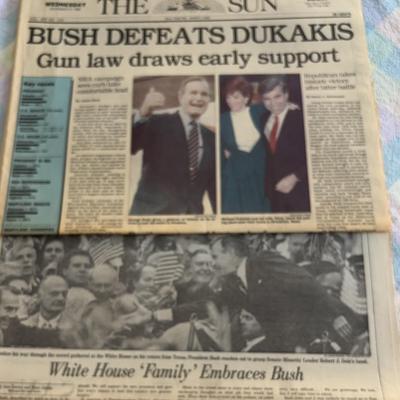 6 Vintage Bush and Clinton News Papers