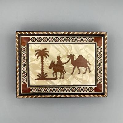 Vintage Wooden Inlay Trinket Box
