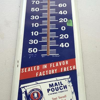 Mail Pouch Tobacco Sign With Thermometer 