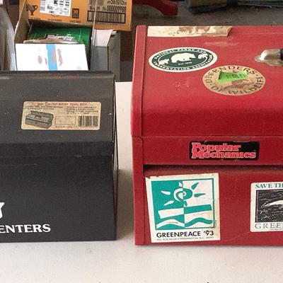 Pair Of Ol’ School Metal Toolboxes 