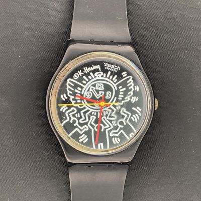 Keith Haring Swatch “Blanc Sur Noir” Watch