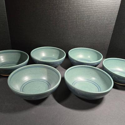 6 Hand Mad Ceramic Bowls