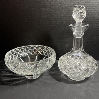 Polish Crystal Decanter & Bowl