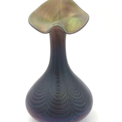 Czech Jack In The pulpit Iridescent Vase
