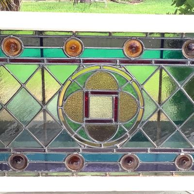 Antique Stained Glass Panel 