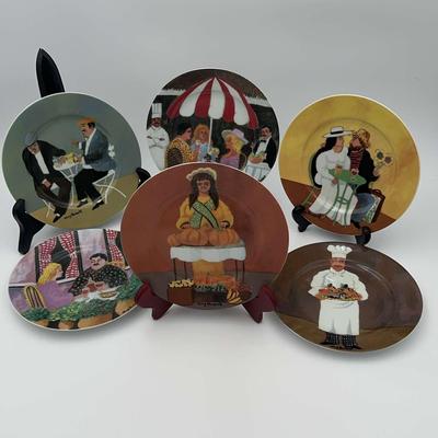 6 Dessert Plates By Guy Buffet Of Van Gogh Scenes