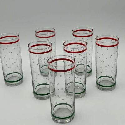 7 Libby Confetti Christmas Glasses 