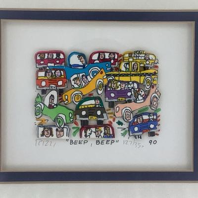 James Rizzi “Beep Beep” Signed 3D Serigraph 