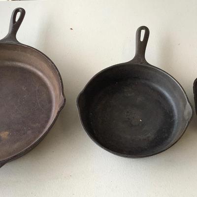 Trio Of Cast Iron Skillets 