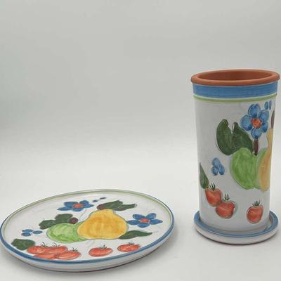 Terracotta Serving Plate And Wine Chiller