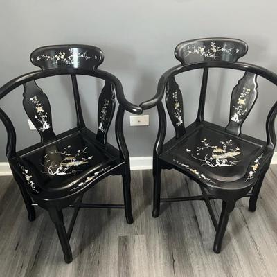 Set of Asian Corner Chairs
