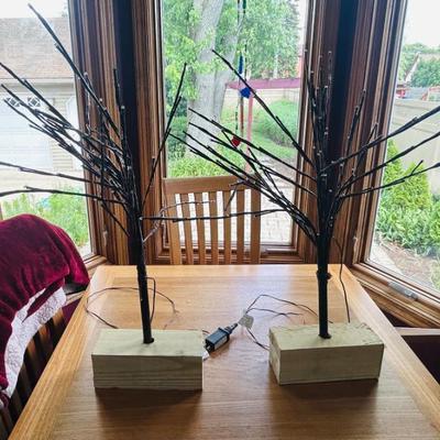2 Lighted Branch Trees