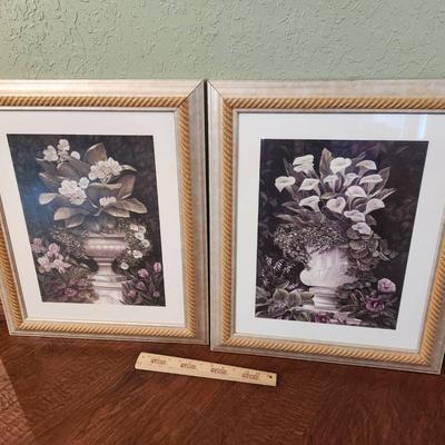 Set of 2 Framed Floral Decor Wall Art - 20x24"
