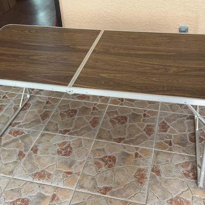 Vintage Portable Aluminum Fold Away Table 