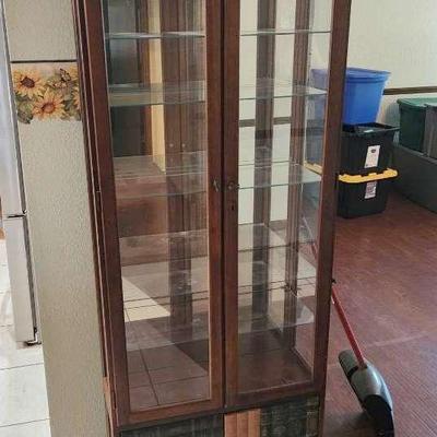 Vintage Pulaski Lighted Bookshelf Base Curio Cabinet - 30x12x76"
