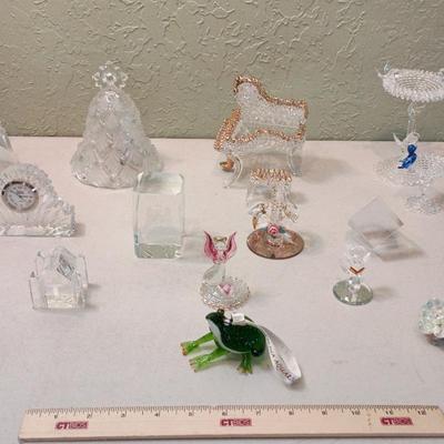 Glass Collectibles - Mikasa, Galway, Manon - Frog, Piano, Bird Baths, Dolphins++