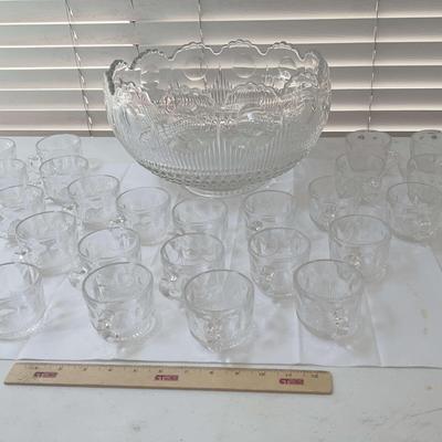 Tiffan-Franciscan Bullseye Punch Bowl Set - 24 Cups