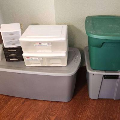 8pc Plastic Storage & Organization Bins, Stacking Drawer Units