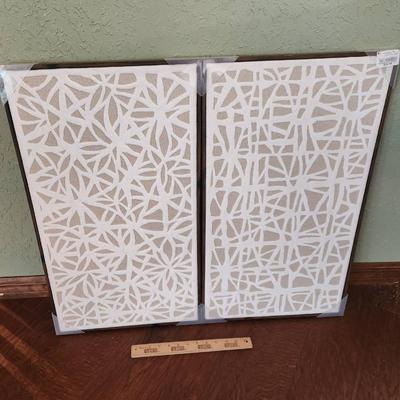 New Set of 2 Decor Fabric Wall Art Pieces - 16x27" each
