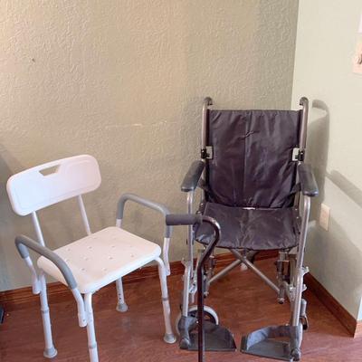 Medical Equip. - Wheelchair, Walking Cane, & Shower Chair 