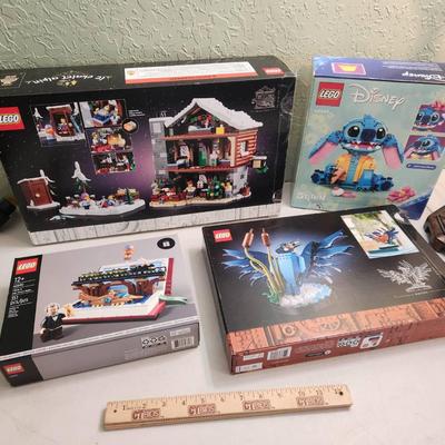 4 Lego Kits - Stitch, Alpine Lodge, Kingfisher, New Jules Verne