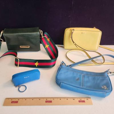 4pc Ralph Lauren Purses, Crossbody Wallet, Coin Purse