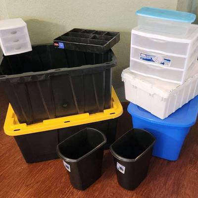 10pc Plastic Storage & Organization Bins - Sterilite, Strong Boxes