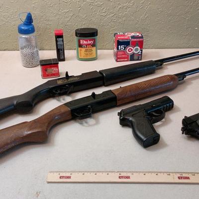 4 Air guns/ BB Guns - Daisy Cobra, Daisy 840, Crosman C11, ++BBs, 22 Cal, CO2 PowerLets