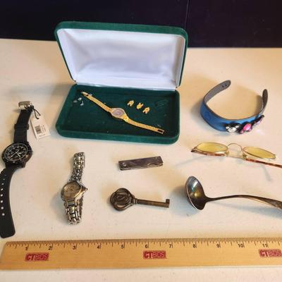Jewelry & Watches - Heavy Gold Plated Watch, Casio, Citizen, Sterling Spoon, Disney Magic Bandits ++