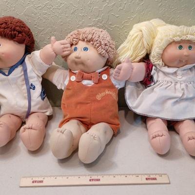 3 Cabbage Patch Kids Dolls- Boys 1982, Girl 2007 25th Anniversary