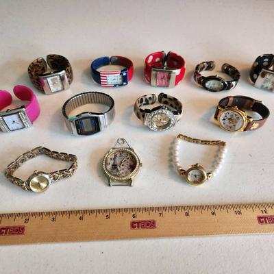 12pc Women's Untested Watches - Timex, Geneva, Disney, Denacci