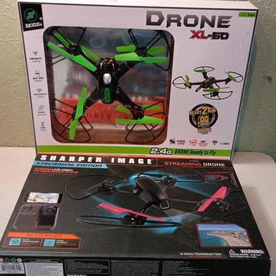 New In boxes Drones - Sharper Image Video Streaming, Skidz XL-50