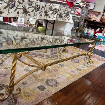 Sale Photo Thumbnail #47: Hollywood Regency glass coffee table