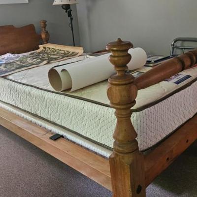 A pair of matching hand made beds