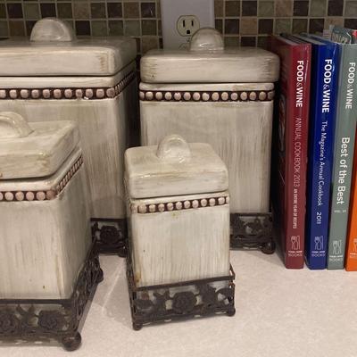 Ceramic Canisters & Cookbooks