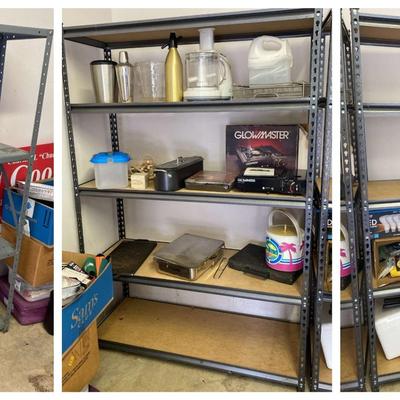 Three Metal Storage Shelves