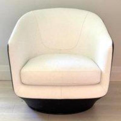 Benson U Turn Swivel Chair in Two Tone Contrast Leather